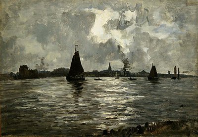 Rivierlandschap in Unterelbe door Paul Baum