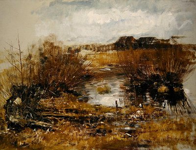 Waterput met wilgenstruiken door Paul Baum