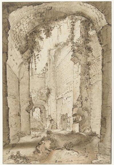 Ruïnes van het paleis van Septimus Severus op de Palatijn door Paul Bril