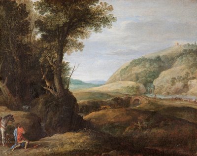 Landschap met St. Hubertus en het Hert, c.1615 door Paul Brill or Bril
