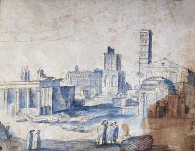 Zicht op Rome door Paul Bril (Brill) door Paul Bril