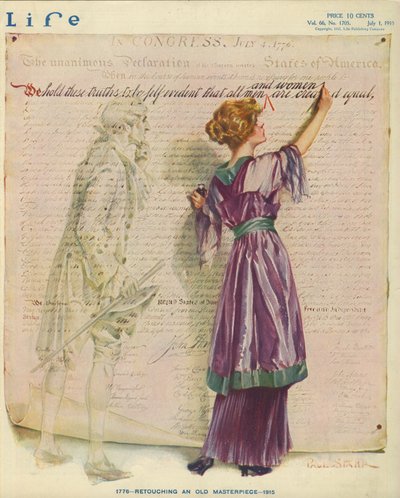 Retoucheren van een oud meesterwerk - 1915, Life magazine cover door Paul C. Stahr