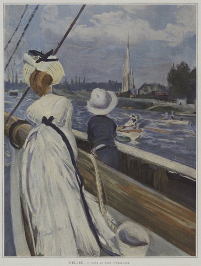 In de Haven van Harfleur door Paul Cesar Helleu
