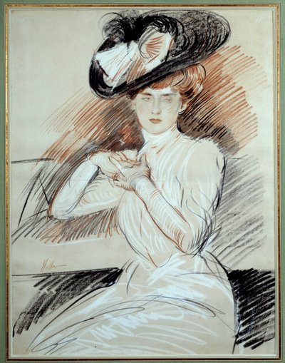 Madame Helleu. Tekening Paul Helleu (1859-1927), 20e eeuw. Bayonne, Musee Bonnat door Paul Cesar Helleu