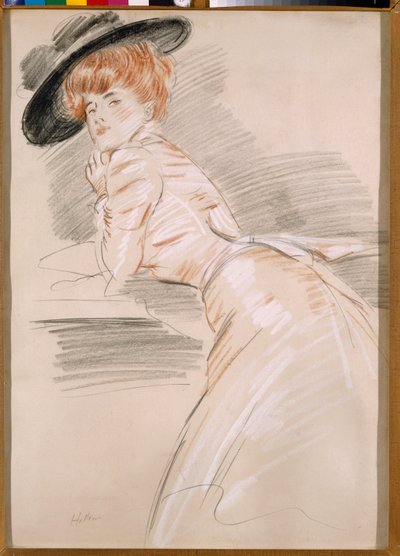 Madame Helleu met een Hoed door Paul Cesar Helleu