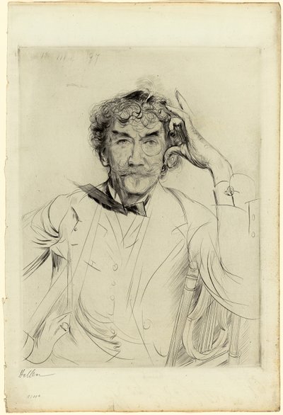 Portret van James McNeill Whistler door Paul Cesar Helleu