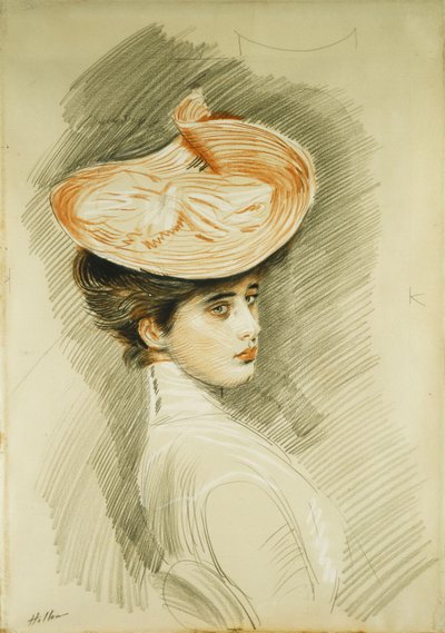 Portret van een dame, vermoedelijk Madame Helleu door Paul Cesar Helleu