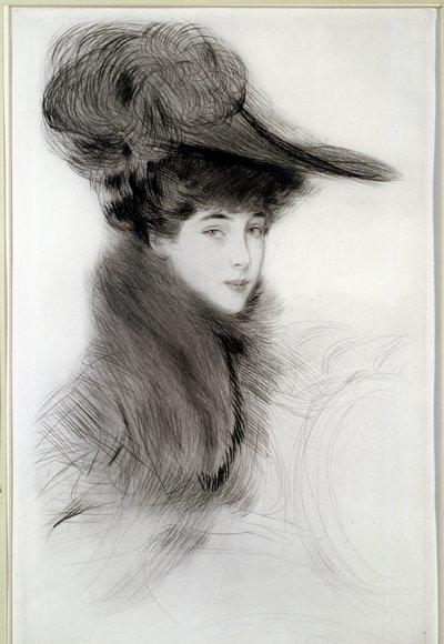 Portret van de Hertogin van Malborough. Tekening door Paul Helleu, 20e eeuw. Bayonne, Musee Bonnat door Paul Cesar Helleu