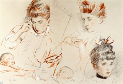 Schetsen van Mme door Paul Cesar Helleu
