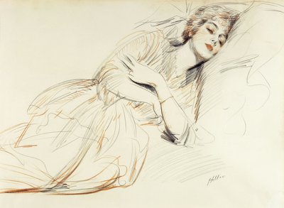 Liggende vrouw door Paul Cesar Helleu