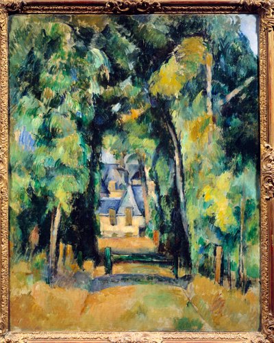 Allee naar Chantilly door Paul Cézanne