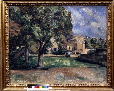 Bomen in een park, Jas de Bouffan door Paul Cézanne