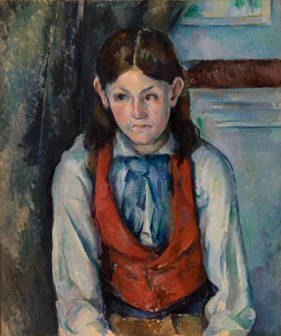 Jongen in een rood vest door Paul Cézanne