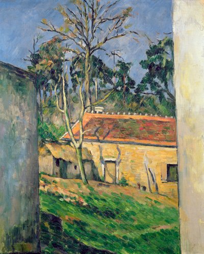 Boerenerf in Auvers door Paul Cézanne