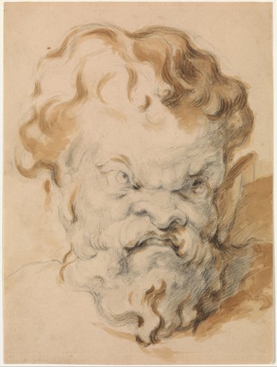 Hoofd van Silenus door Paul Cézanne