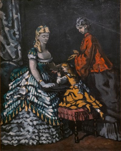 Interieur met Twee Vrouwen en een Kind door Paul Cézanne