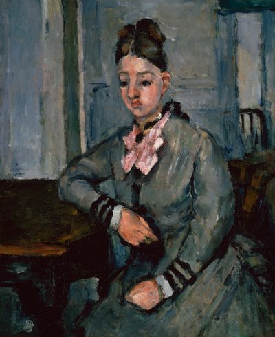 Madame Cézanne leunend op een tafel, ca. 1873 door Paul Cézanne