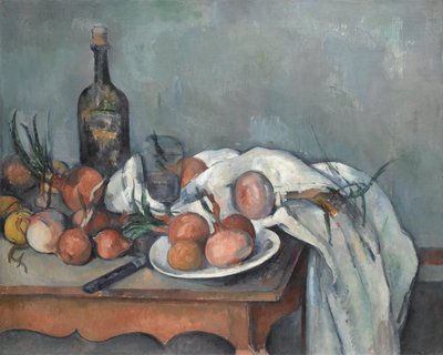 Stilleven met uien door Paul Cézanne