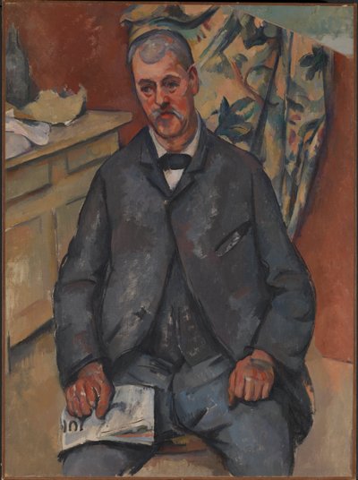 Portret van een zittende man door Paul Cézanne