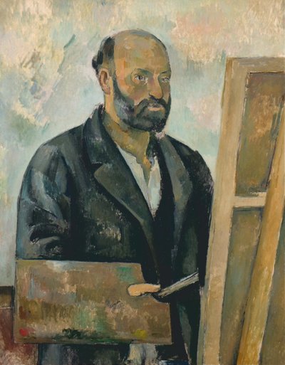 Zelfportret met palet, ca. 1890 (olieverf op doek) door Paul Cézanne