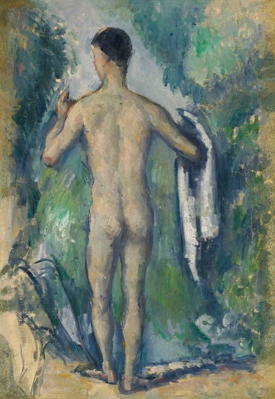 Staande badende, gezien van achteren door Paul Cézanne
