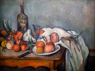 Stilleven met uien 1896-1898 door Paul Cézanne