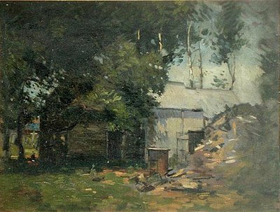 Boerenerfscène door Paul Cornoyer