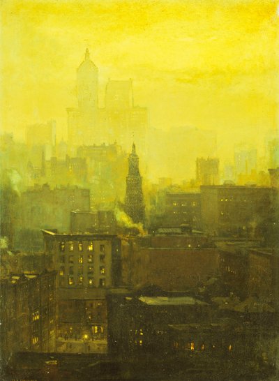 Stedelijke Nocturne door Paul Cornoyer