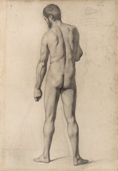 Academisch Naakt, gezien van Achteren, 1862 door Paul Cézanne