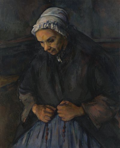 Een oude vrouw met een rozenkrans, ca. 1895 door Paul Cézanne