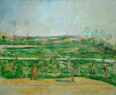 Landschap in Aix-en-Provence door Paul Cézanne
