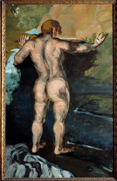 Bader en rots door Paul Cézanne