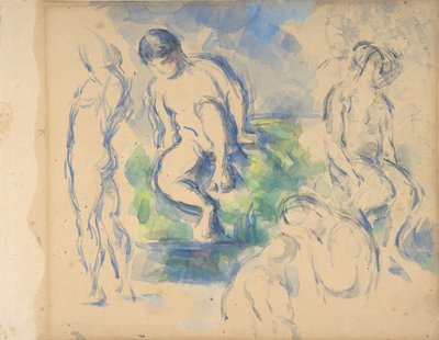 Badhuis recto, Stilleven verso door Paul Cézanne
