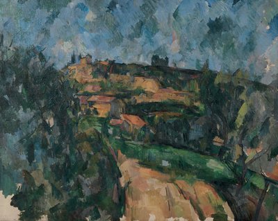 Bocht van de Weg aan de Top van de Chemin des Lauves door Paul Cézanne