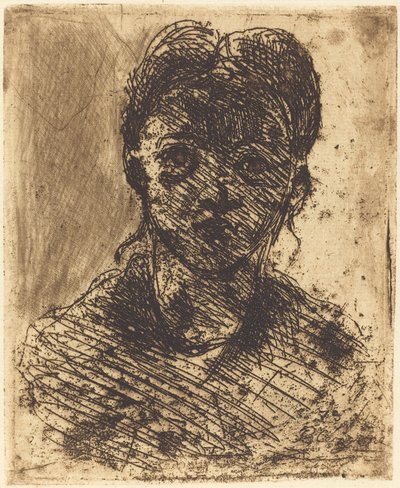Buste van een meisje door Paul Cézanne