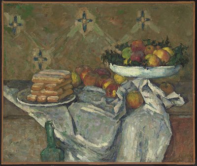 Compotier et assiette de biscuits, c.1877 door Paul Cézanne