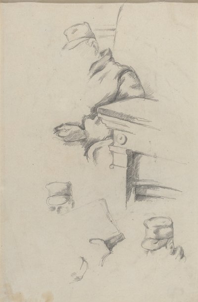 Vader van de kunstenaar [verso] door Paul Cézanne