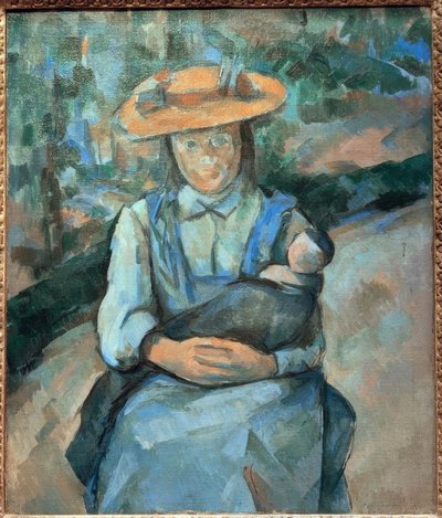 Meisje met pop door Paul Cézanne