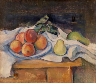 Fruit op een tafel door Paul Cézanne