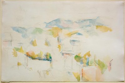 Bergachtig landschap in de omgeving van Aix-en-Provence door Paul Cézanne