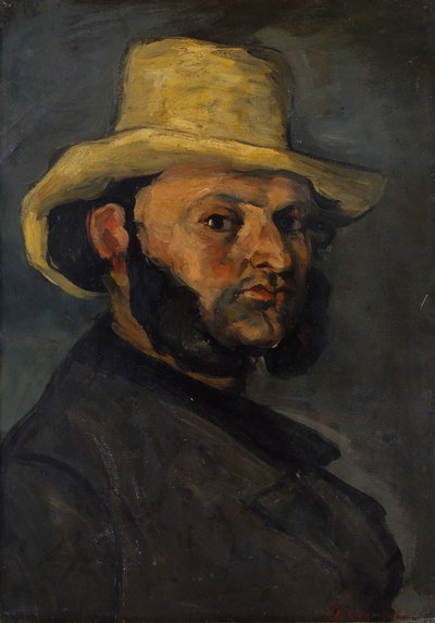 Gustave Boyer geboren 1840 in een strohoed, 1870-71 door Paul Cézanne