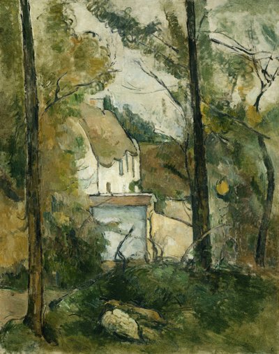 Huis in de bomen, Auvers; Maison Dans Les Arbres, Auvers, 1879 door Paul Cézanne