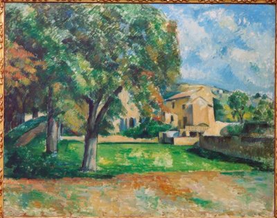 Kastanjebomen en Boerderij in Jas de Bouffan door Paul Cézanne