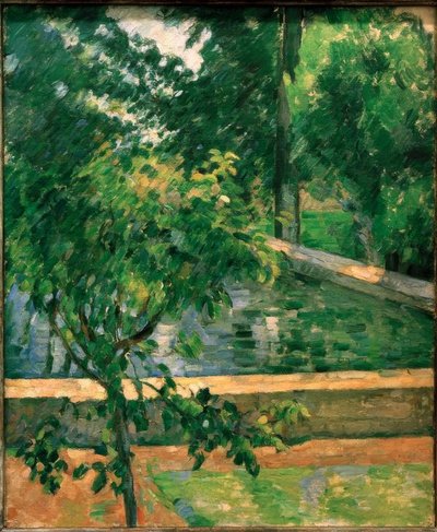 Het bassin van Jas de Bouffan door Paul Cézanne