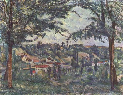 De Hameau des Pâtis in Pontoise, omringd door bomen door Paul Cézanne