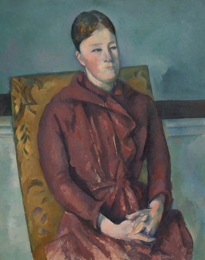 Madame Cezanne in een gele stoel door Paul Cézanne