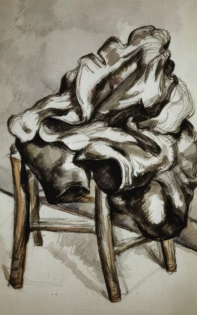 Mantel op een stoel door Paul Cézanne