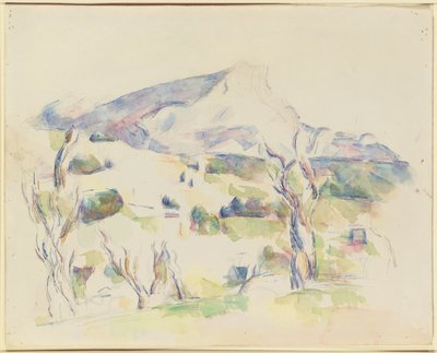 Mont Sainte-Victoire, uitzicht op Lauves door Paul Cézanne