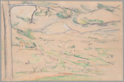 Montagne Saint-Victoire (De vallei van de boog) door Paul Cézanne