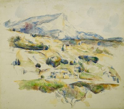De berg Sainte Victoire kijkend naar Lauves; La Montagne Sainte Victoire Vue des Lauves, ca.1902-1906 door Paul Cézanne